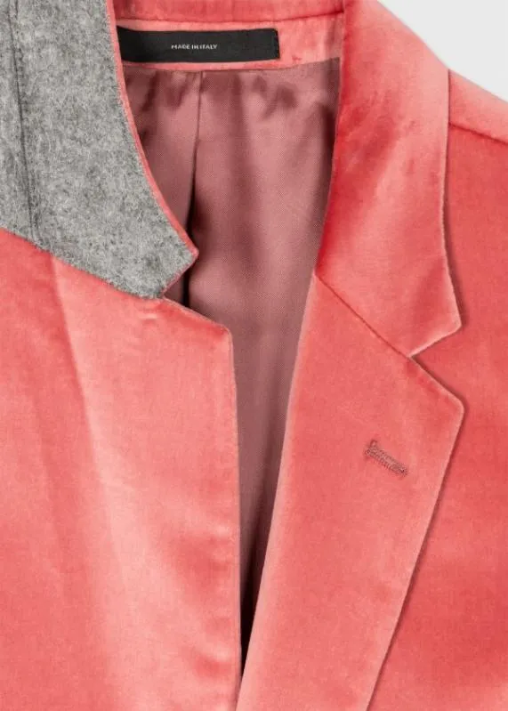 Mens Pink Velvet TwoButton Blazer Paul Smith Blazers Mens Pink Velvet TwoButton Blazer Paul Smith Blazers