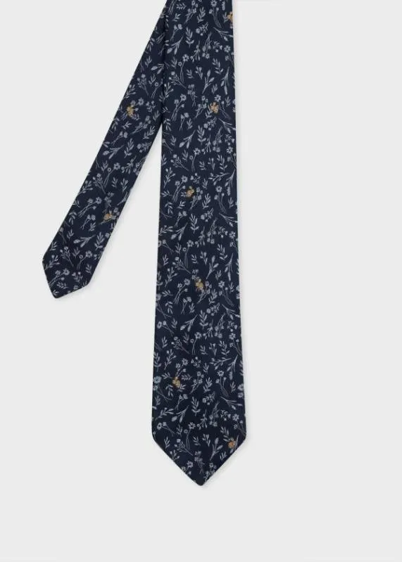 Mens Rabbit Floral Silk Tie Paul Smith Ties