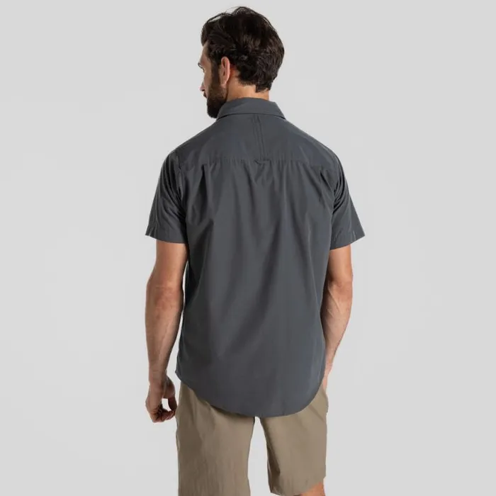 Mens Short Sleeve Craghoppers Kiwi Short Sleeved Shirt Dark Grey Mens Short Sleeve Craghoppers Kiwi Short Sleeved Shirt Dark Grey