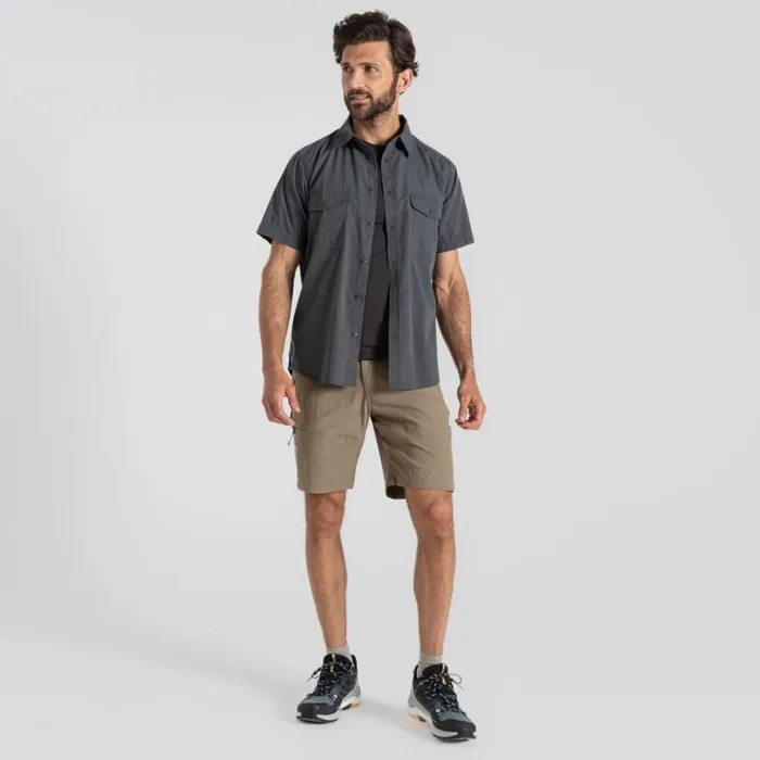 Mens Short Sleeve Craghoppers Kiwi Short Sleeved Shirt Dark Grey Mens Short Sleeve Craghoppers Kiwi Short Sleeved Shirt Dark Grey