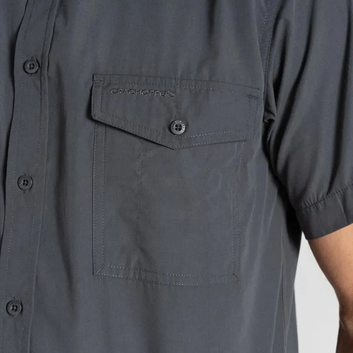Mens Short Sleeve Craghoppers Kiwi Short Sleeved Shirt Dark Grey Mens Short Sleeve Craghoppers Kiwi Short Sleeved Shirt Dark Grey