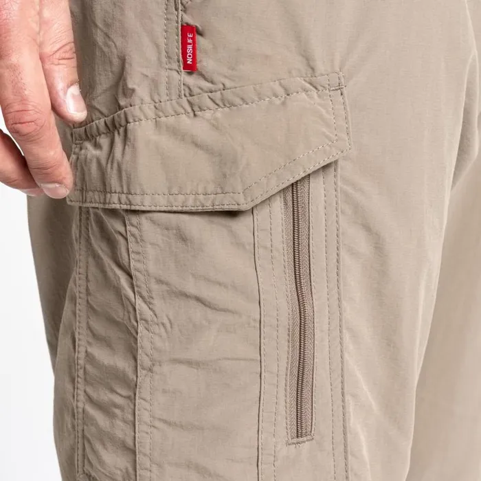 Mens Walking Trousers Craghoppers NosiLife Cargo II Trousers Pebble Mens Walking Trousers Craghoppers NosiLife Cargo II Trousers Pebble