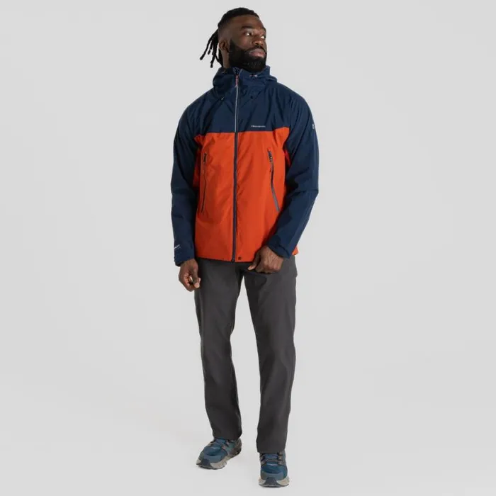 Mens Waterproof Jackets Craghoppers Diggory Stretch Waterproof Jacket Blue Navy Carnelian Orange Mens Waterproof Jackets Craghoppers Diggory Stretch Waterproof Jacket Blue Navy Carnelian Orange