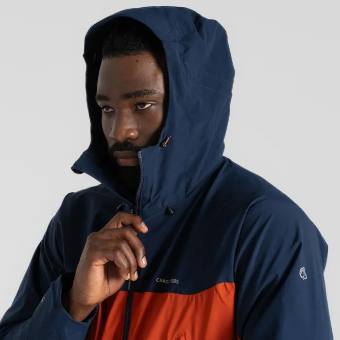 Mens Waterproof Jackets Craghoppers Diggory Stretch Waterproof Jacket Blue Navy Carnelian Orange Mens Waterproof Jackets Craghoppers Diggory Stretch Waterproof Jacket Blue Navy Carnelian Orange