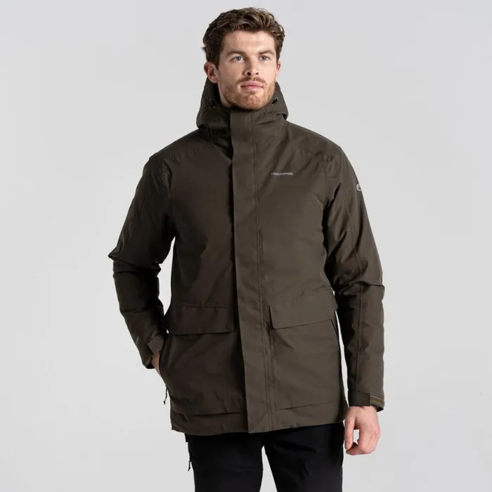 Mens Waterproof Jackets Craghoppers Lorton Thermic Jacket Woodland Green