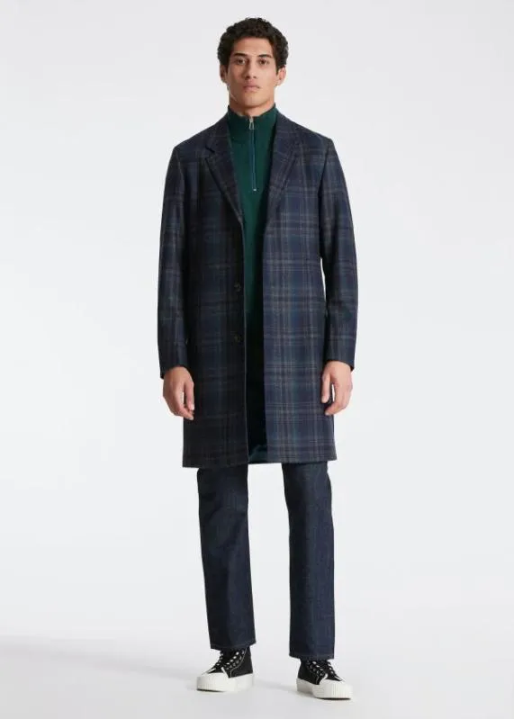 Mens WoolBlend Check Overcoat Paul Smith Coats and Jackets Mens WoolBlend Check Overcoat Paul Smith Coats and Jackets