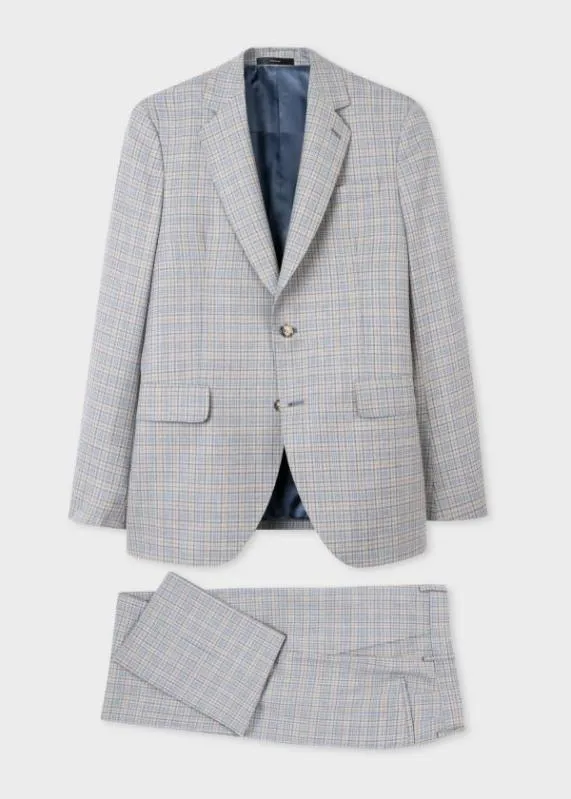 Mens Wool Check SuitEasyFit Check Wool BlazerSlimFit Wool Check Pants Paul Smith Suits