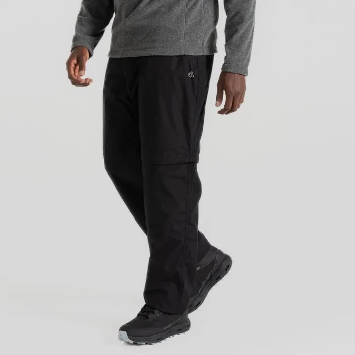 Mens Zip Off Trousers Craghoppers Kiwi Convertible Trousers Black