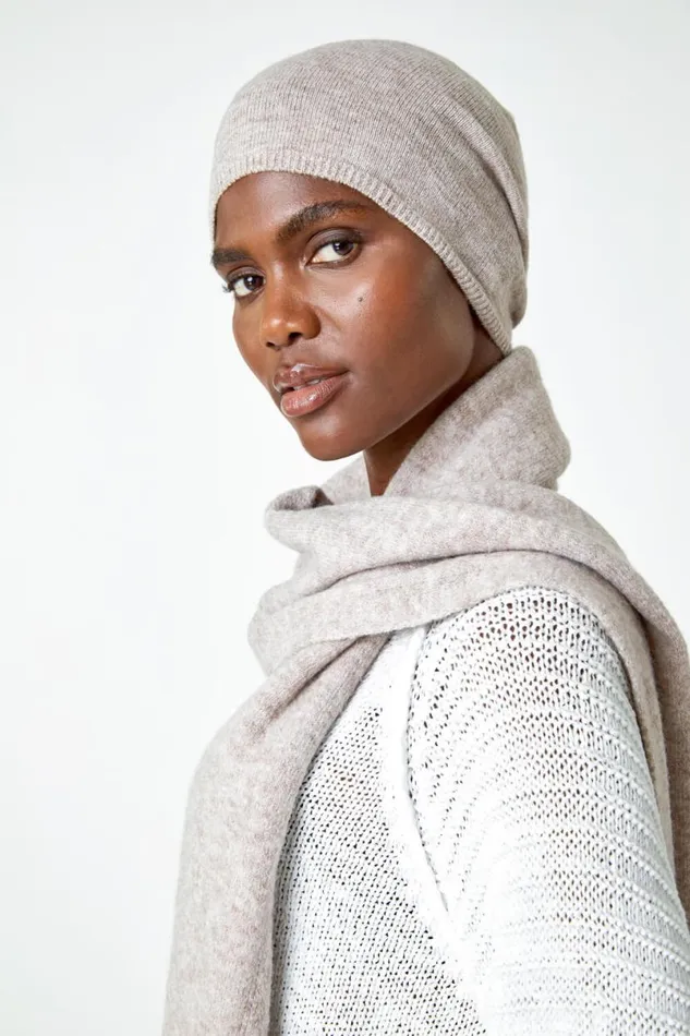 Mink Soft Stretch Knit Beanie Women Roman Hats