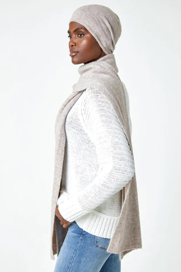 Mink Soft Stretch Knit Beanie Women Roman Hats