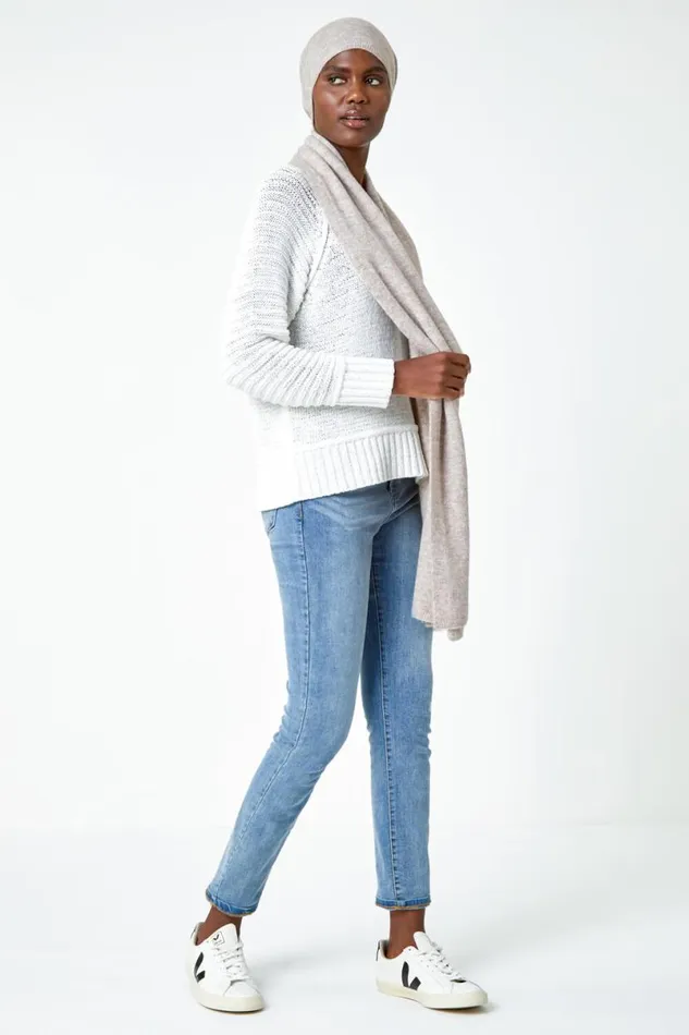 Mink Soft Stretch Knit Beanie Women Roman Hats