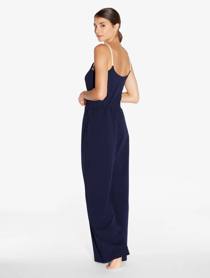 Monogram Jumpsuit In Navy Swim La Perla Beach Coverups