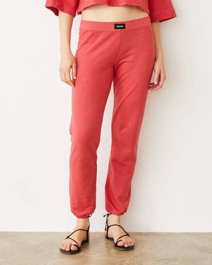 MONROW Sweats French Terry Crop Elastic Waist Sweat 8211 Women