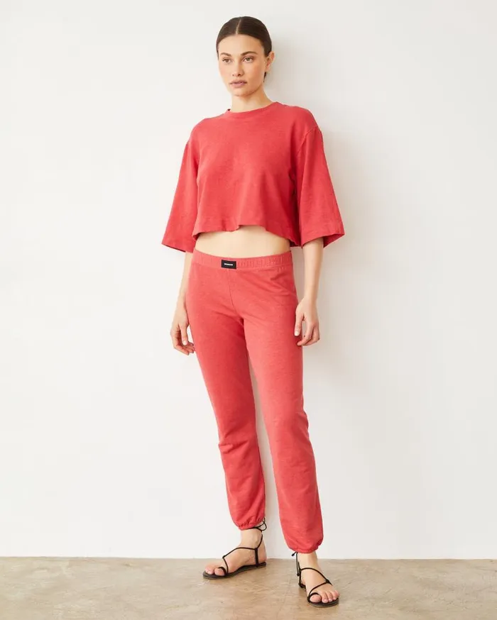 MONROW Sweats French Terry Crop Elastic Waist Sweat 8211 Women MONROW Sweats French Terry Crop Elastic Waist Sweat 8211 Women
