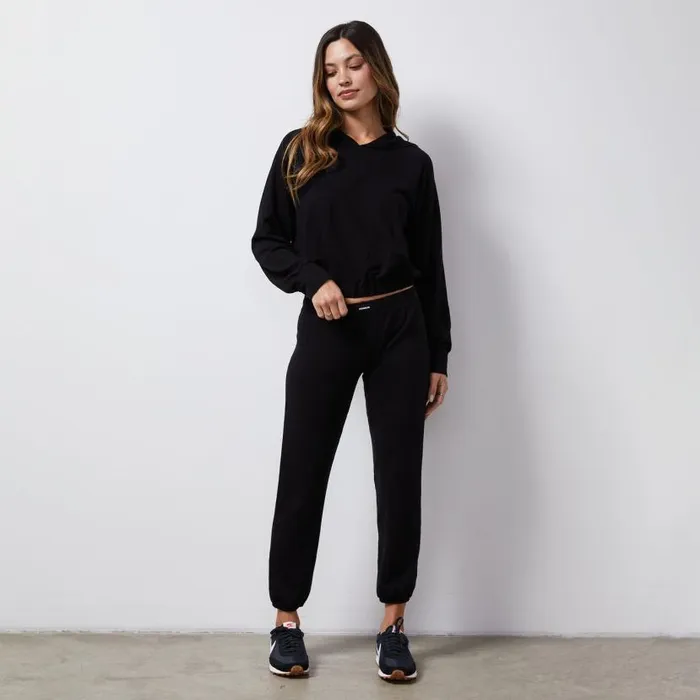 MONROW Sweats French Terry Crop Elastic Waist Sweat 8211 Women MONROW Sweats French Terry Crop Elastic Waist Sweat 8211 Women