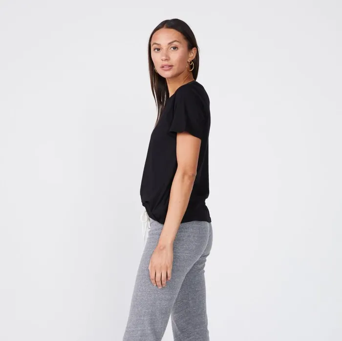 MONROW Tees Super Fine Jersey Oversized Crew Neck Tee 8211 Black 8211 Women MONROW Tees Super Fine Jersey Oversized Crew Neck Tee 8211 Black 8211 Women