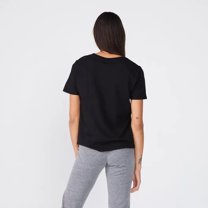 MONROW Tees Super Fine Jersey Oversized Crew Neck Tee 8211 Black 8211 Women MONROW Tees Super Fine Jersey Oversized Crew Neck Tee 8211 Black 8211 Women