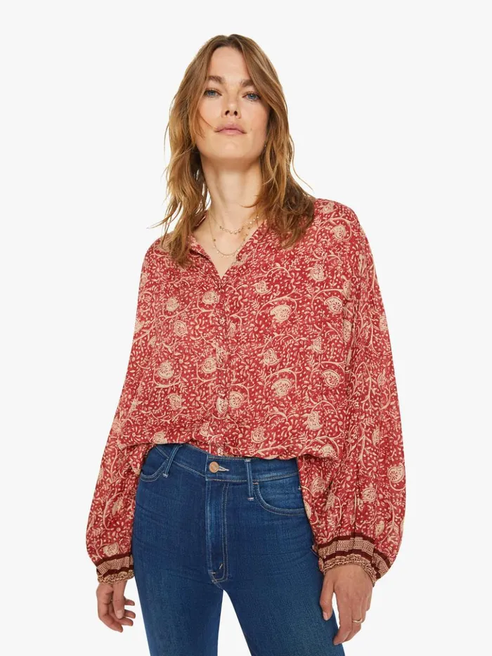 Mother Denim Iris Top Water Lily Terracotta 8211 Women