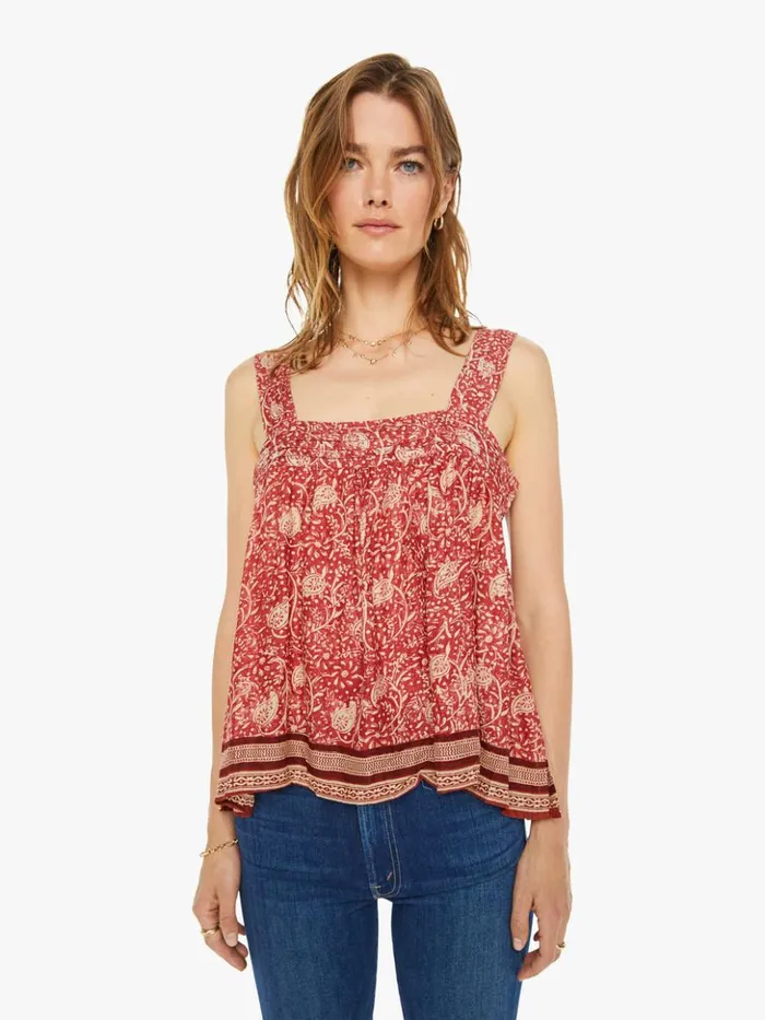 Mother Denim Jasmine Top Water Lily Terracotta 8211 Women
