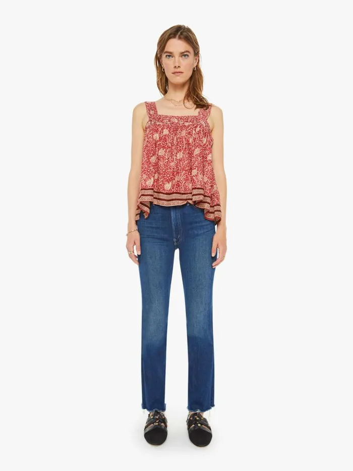 Mother Denim Jasmine Top Water Lily Terracotta 8211 Women