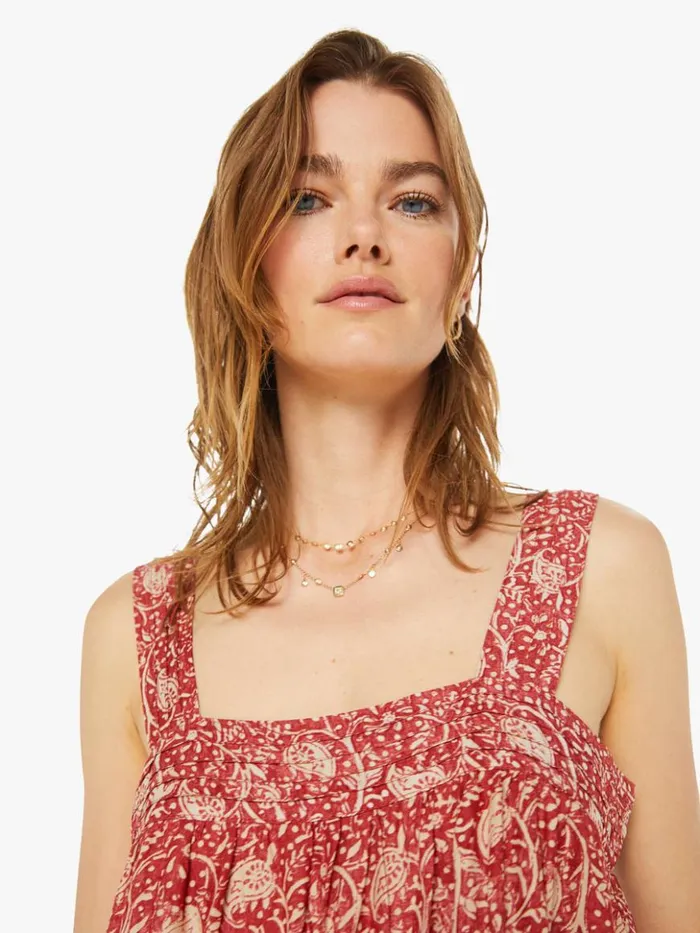 Mother Denim Jasmine Top Water Lily Terracotta 8211 Women