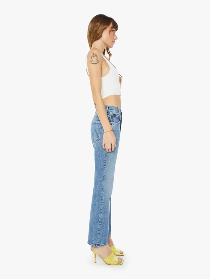 Mother Denim Straight The Mid Rise Hiker Hover Wash Penny For Your Thoughts 8211 Women