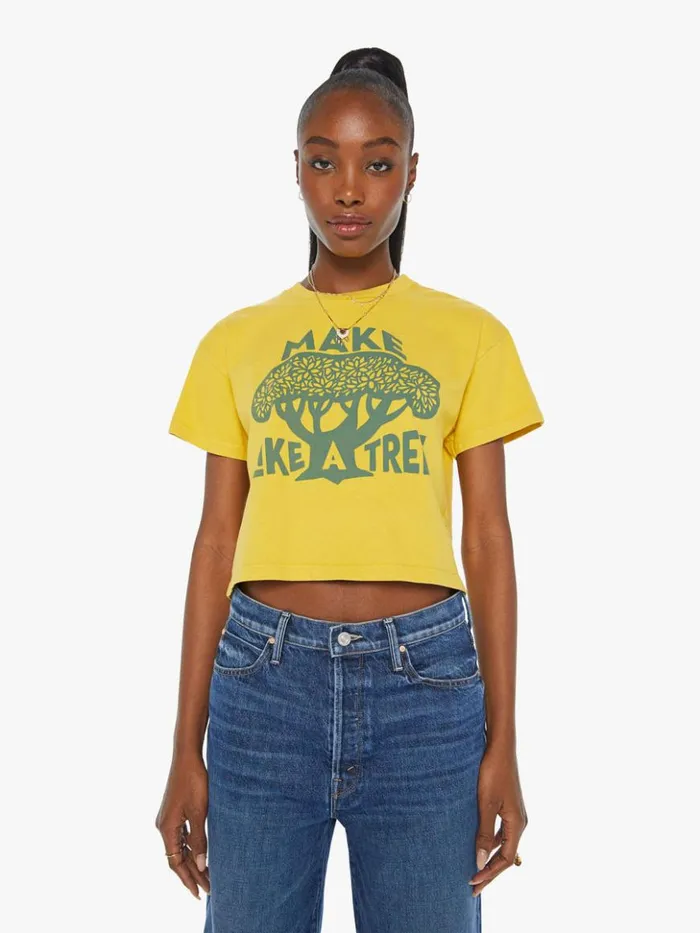 Mother Denim The Grab Bag Crop Tee Make Like A Tree 8211 Women