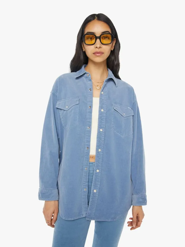 Mother Denim The Wild West Shirt Blue Shadow 8211 Women