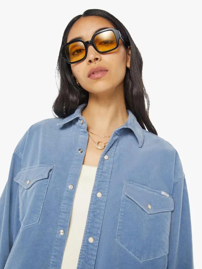 Mother Denim The Wild West Shirt Blue Shadow 8211 Women