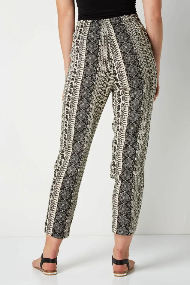 Multi Aztec Tapered Trouser Women Roman Trousers