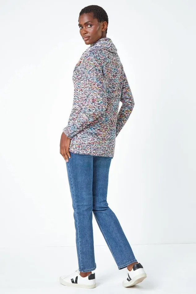 Multi Cowl Neck Tape Yarn Jumper Women Roman Knitwear