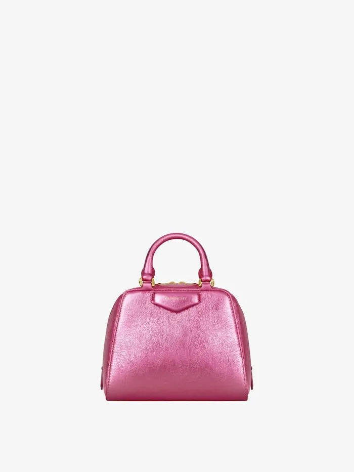 Nano Antigona Cube Bag In Laminated Leather Raspberry Women Givenchy Crossbody Bags Nano Antigona Cube Bag In Laminated Leather Raspberry Women Givenchy Crossbody Bags