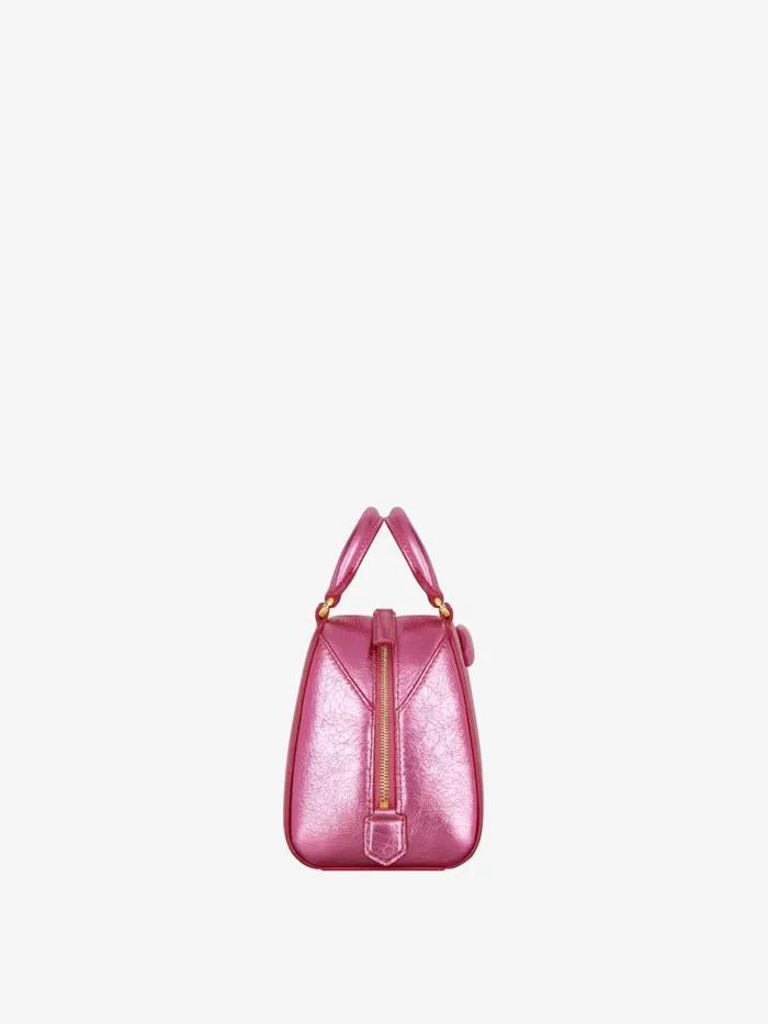 Nano Antigona Cube Bag In Laminated Leather Raspberry Women Givenchy Crossbody Bags