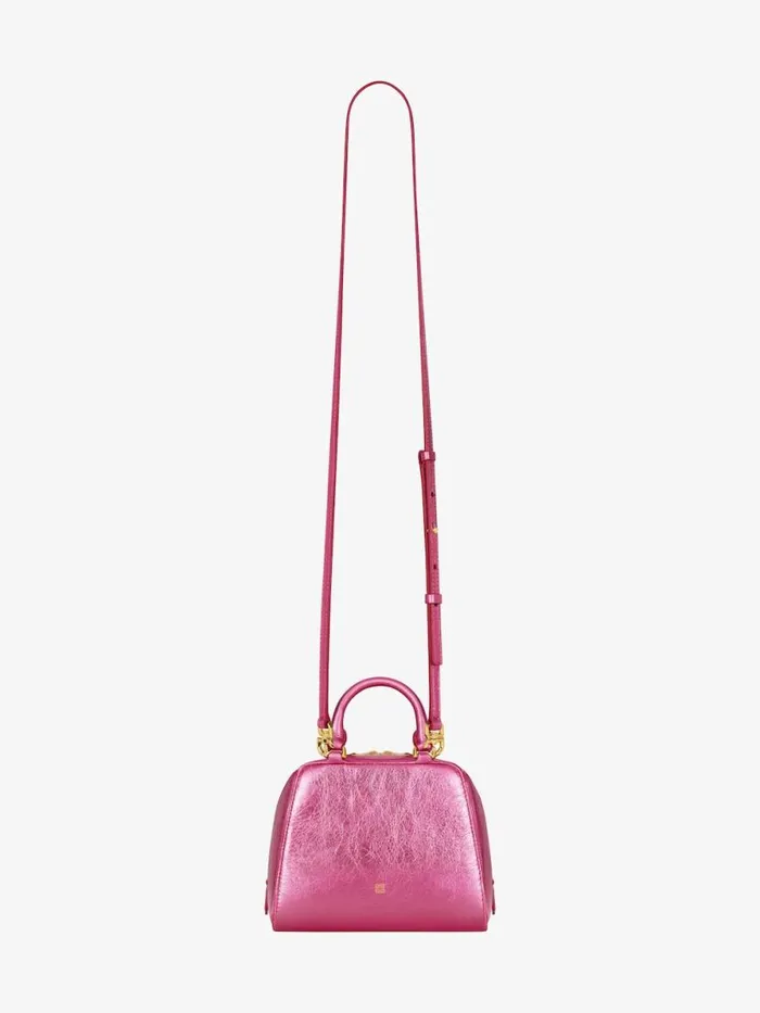 Nano Antigona Cube Bag In Laminated Leather Raspberry Women Givenchy Crossbody Bags