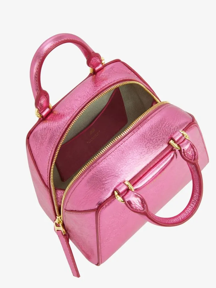 Nano Antigona Cube Bag In Laminated Leather Raspberry Women Givenchy Crossbody Bags