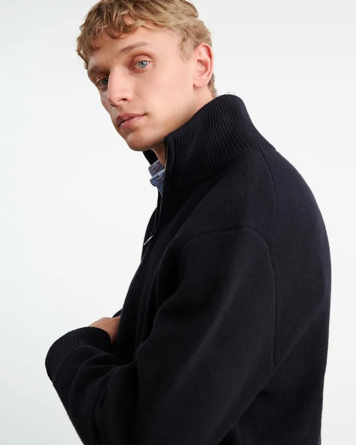 Nili Lotan AXEL SWEATER Dark Navy Men Sweaters