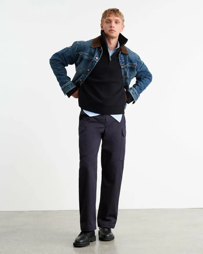 Nili Lotan AXEL SWEATER Dark Navy Men Sweaters
