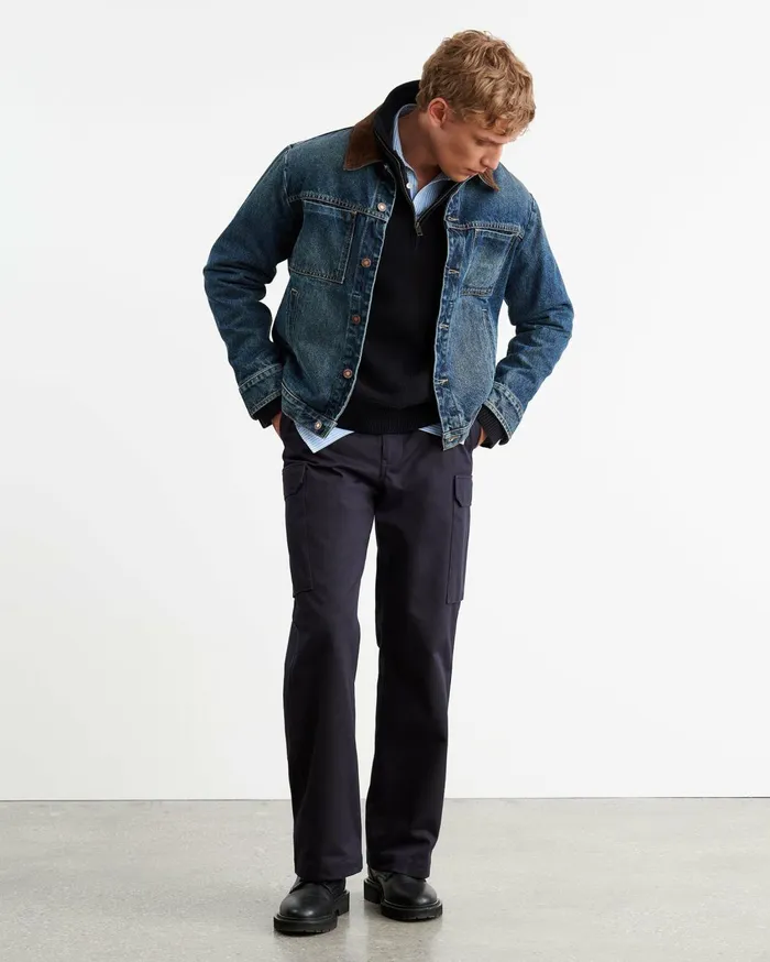Nili Lotan AXEL SWEATER Dark Navy Men Sweaters