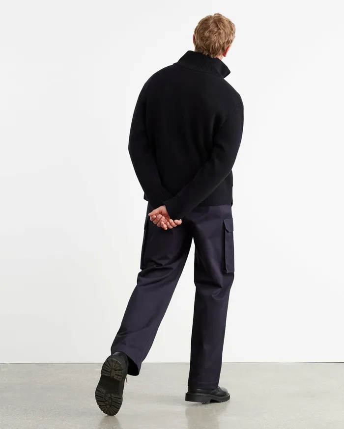 Nili Lotan AXEL SWEATER Dark Navy Men Sweaters