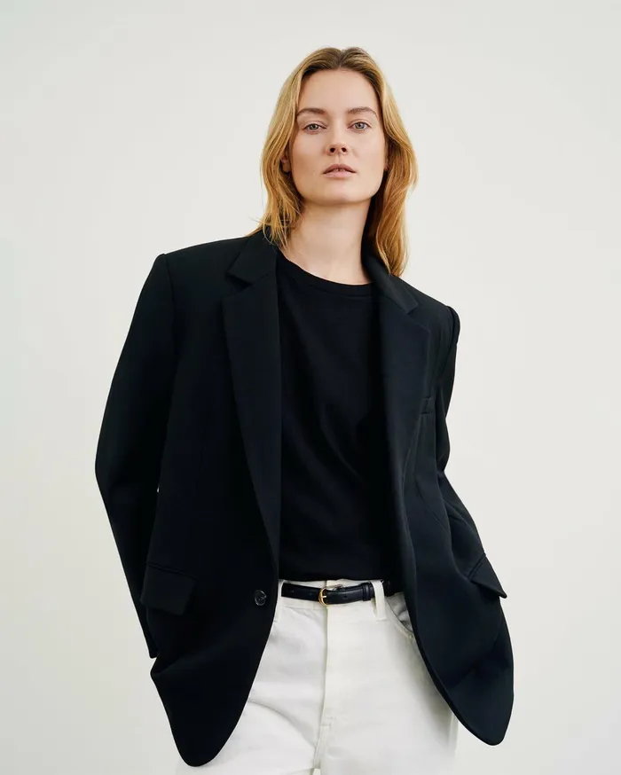 Nili Lotan BRADY TEE Washed Black Women Tops