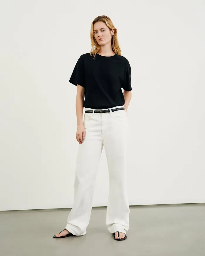 Nili Lotan BRADY TEE Washed Black Women Tops