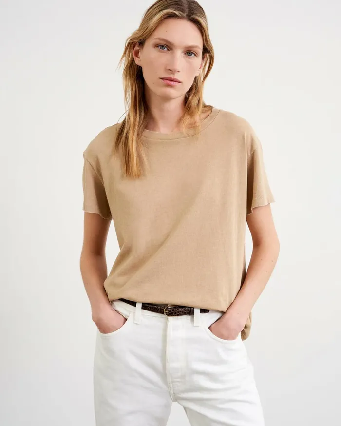 Nili Lotan BRADY TEE Washed Black Women Tops