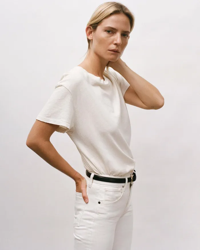 Nili Lotan BRADY TEE Washed Black Women Tops