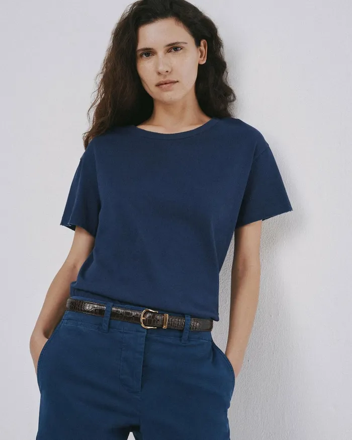 Nili Lotan BRADY TEE Washed Black Women Tops