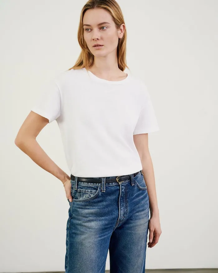 Nili Lotan BRADY TEE Washed Black Women Tops