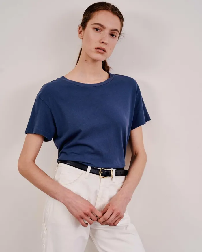 Nili Lotan BRADY TEE Washed Black Women Tops