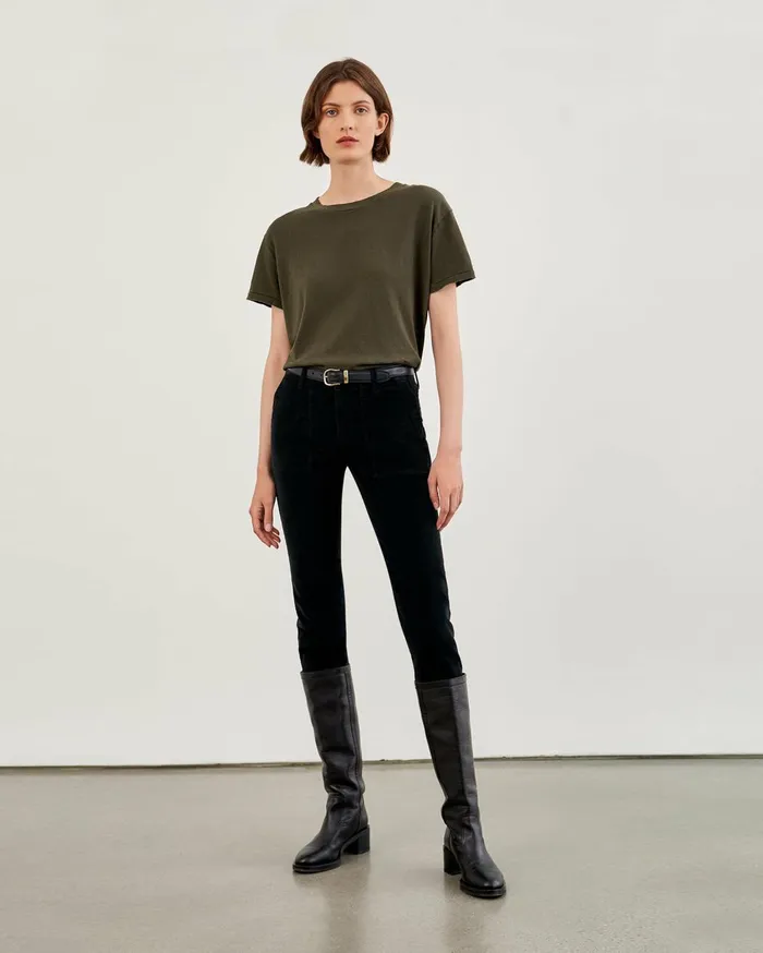 Nili Lotan BRADY TEE Washed Black Women Tops