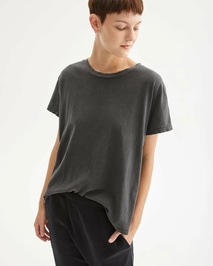 Nili Lotan BRADY TEE Washed Black Women Tops
