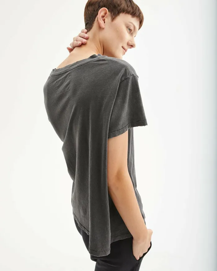 Nili Lotan BRADY TEE Washed Black Women Tops