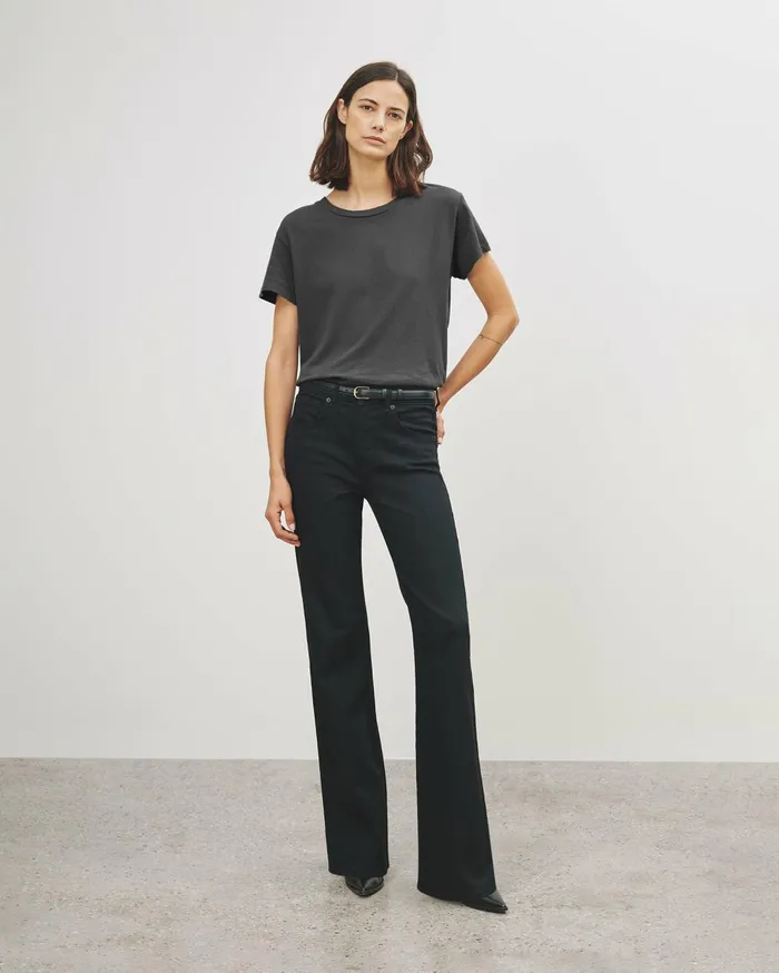 Nili Lotan BRADY TEE Washed Black Women Tops